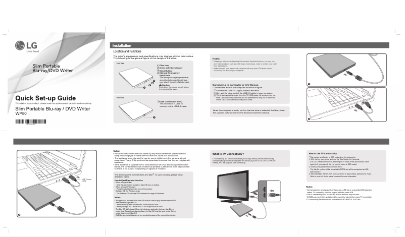 Página 1 del manual Manual de usuario LG WP50NB40