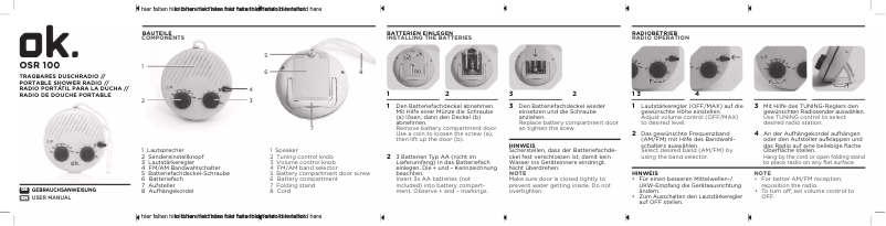 Page n°1 - Manuel utilisateur OK Osr 100