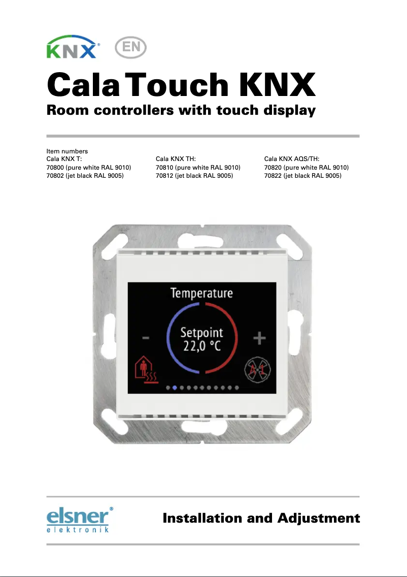 Image de la première page du manuel de l'appareil Cala Touch KNX T