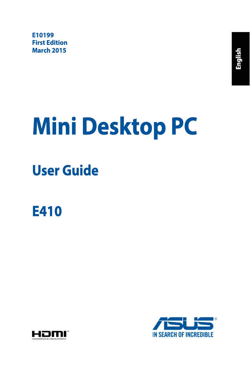 Image de la première page du manuel de l'appareil EeeBox PC E410-B009A