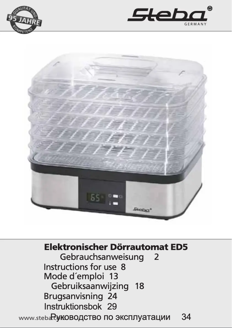 Page n°1 - Manuel utilisateur Steba ED 5