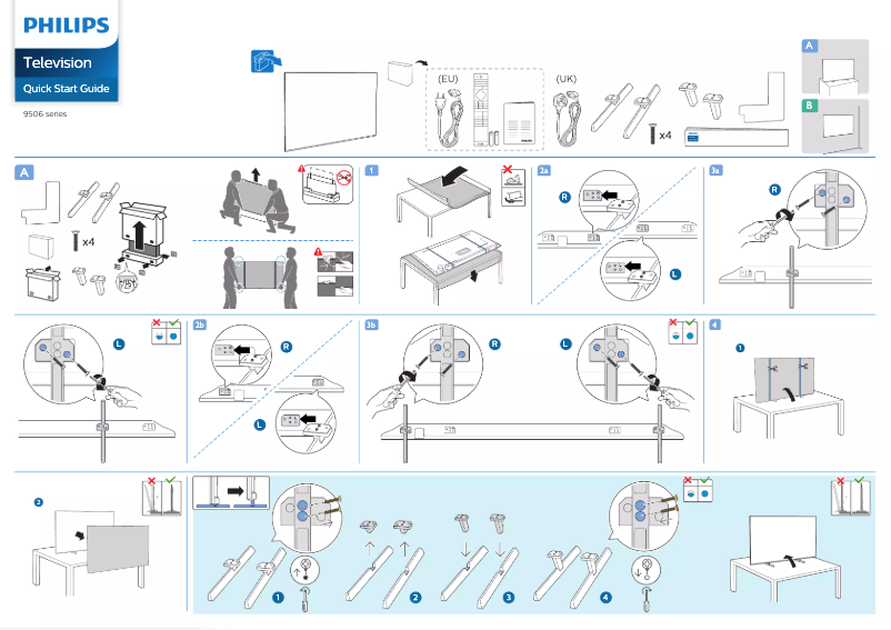 Page 1 de la notice Guide de démarrage rapide Philips 65PML9506