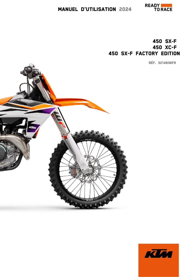 Page 1 de la notice Manuel utilisateur KTM 450 SX-F (2024)