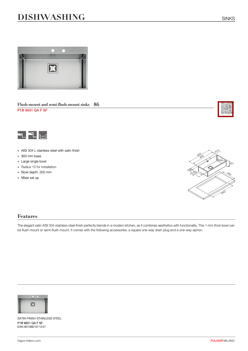 Image de la première page du manuel de l'appareil P1B 8651 QA F-SF