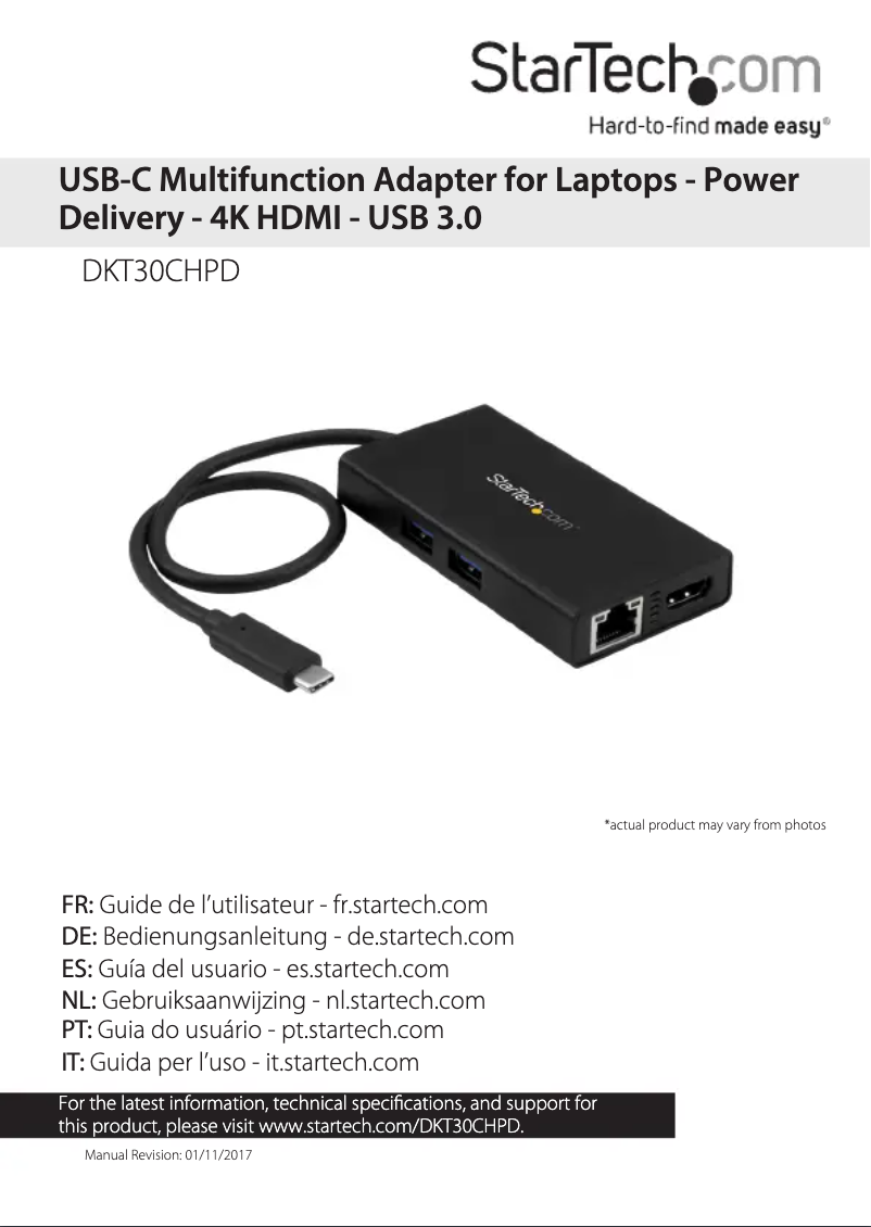 Página 1 del manual Manual de usuario StarTech.com DKT30CHPD