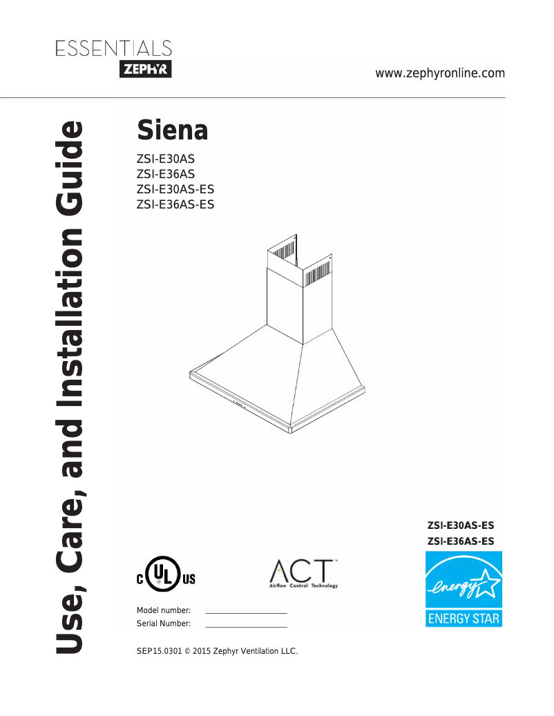 Page 1 de la notice Manuel utilisateur Zephyr ZSIE36ASES