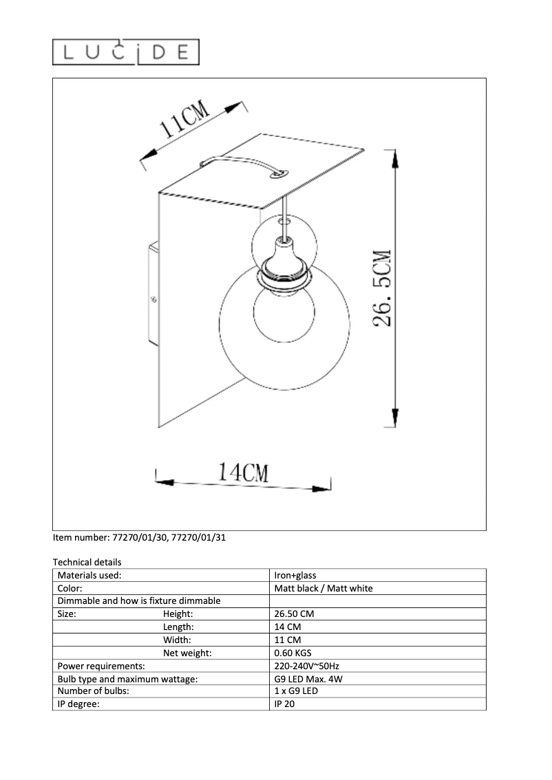 Page 1 de la notice Manuel utilisateur Lucide Mads