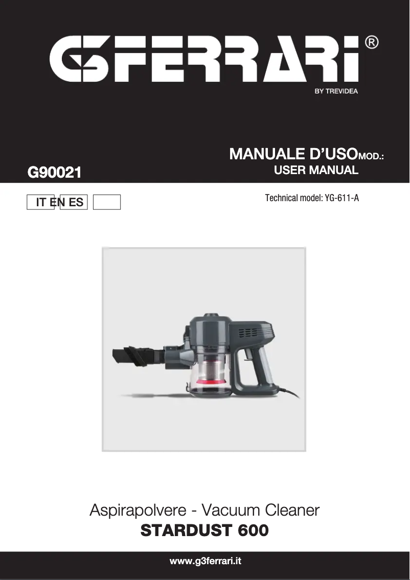 Image de la première page du manuel de l'appareil Stardust 600 G90021