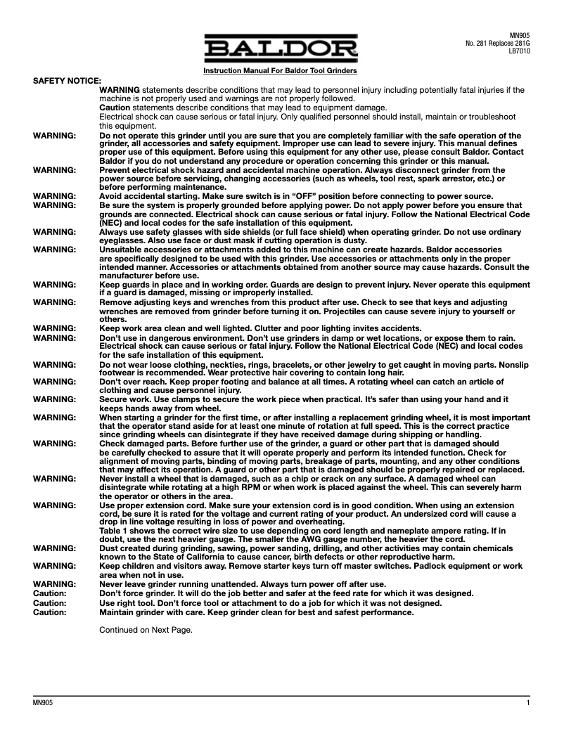 Page n°1 - Manuel utilisateur ABB 7B522