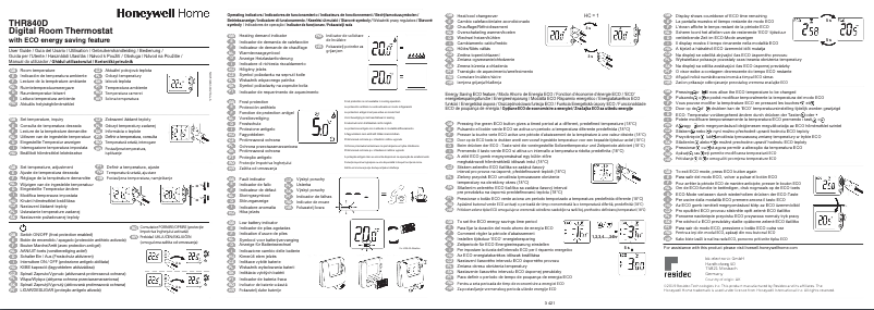 Page 1 de la notice Manuel utilisateur Honeywell THR840DEU