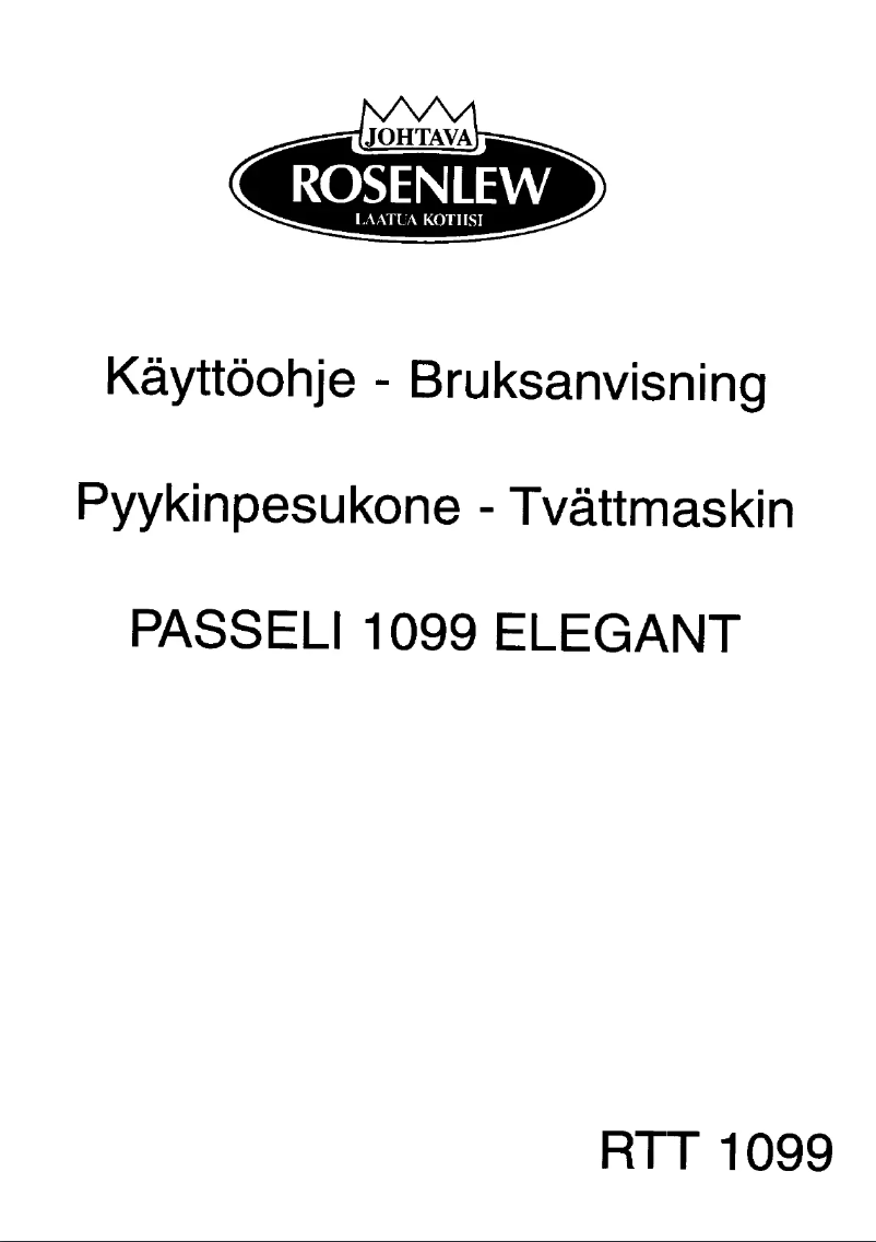 Page n°1 - Manuel utilisateur Rosenlew RTT1099
