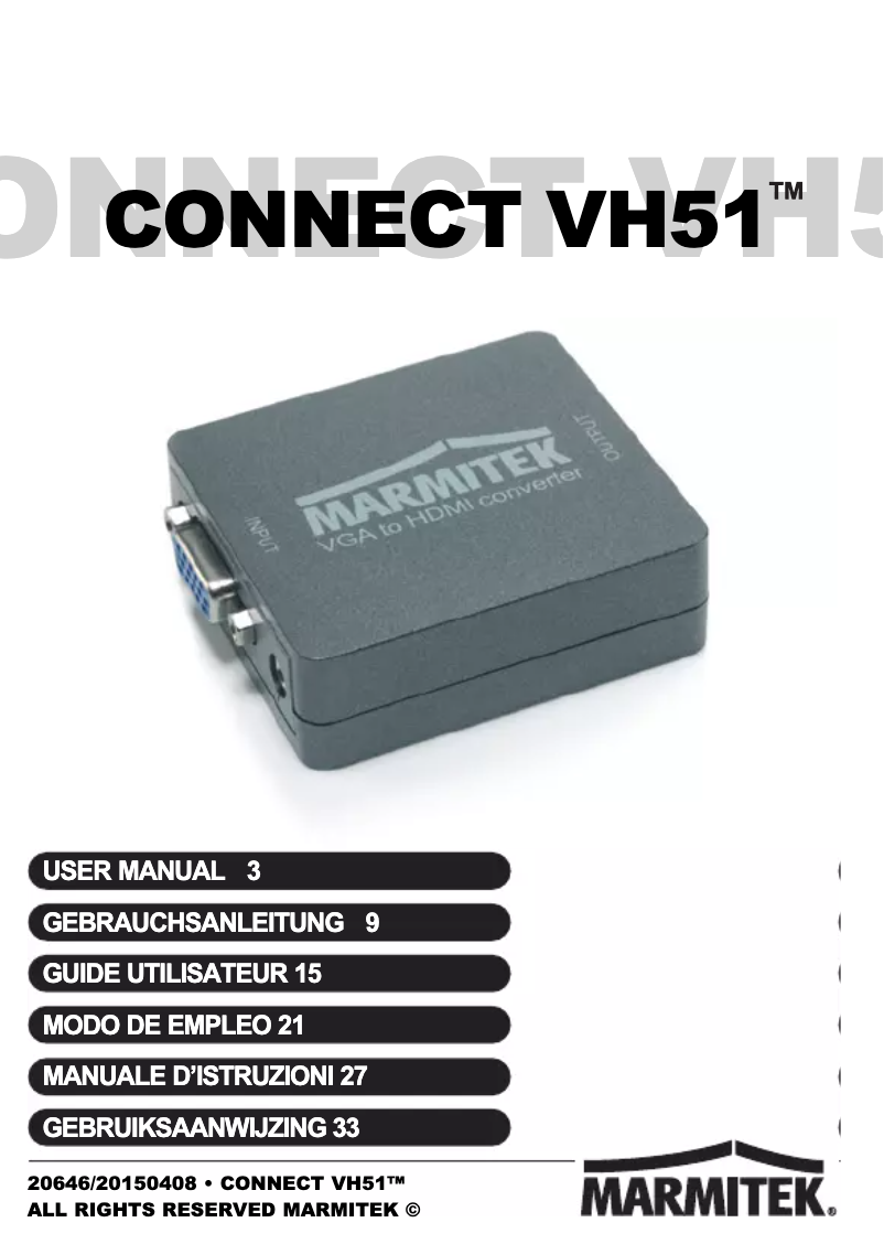 Image de la première page du manuel de l'appareil VH51