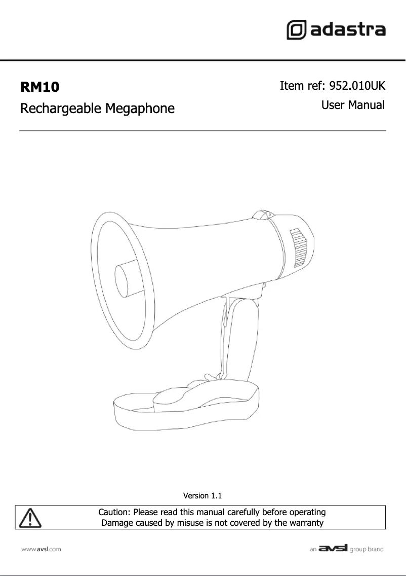Image de la première page du manuel de l'appareil RM10