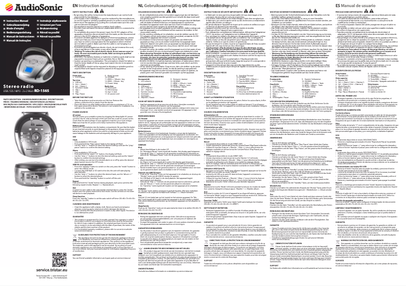 Image de la première page du manuel de l'appareil RD-1565