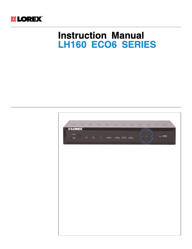 Page n°1 - Manuel utilisateur Lorex LH16243T2