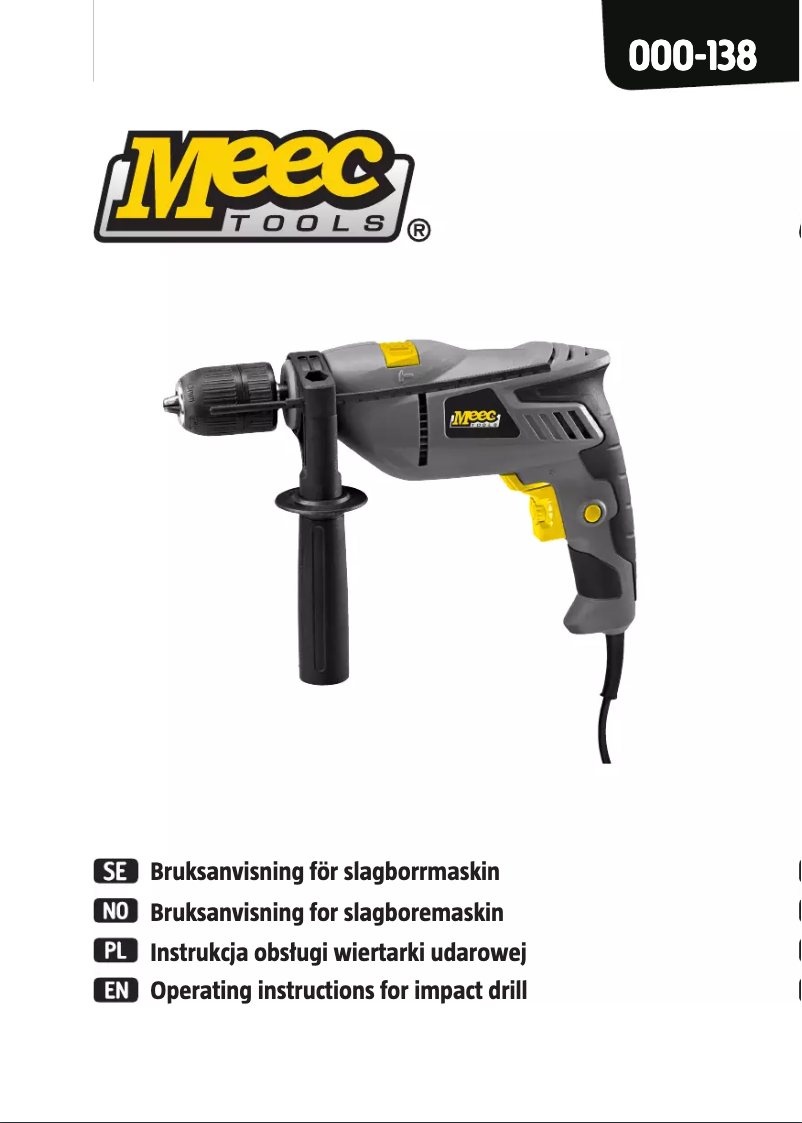 Page n°1 - Manuel utilisateur Meec Tools 000-138