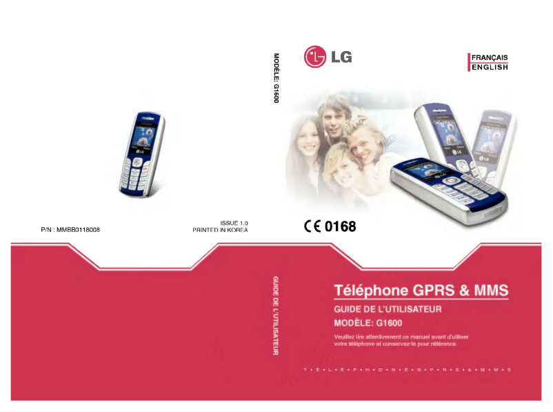 Page n°1 - Manuel utilisateur LG G1600