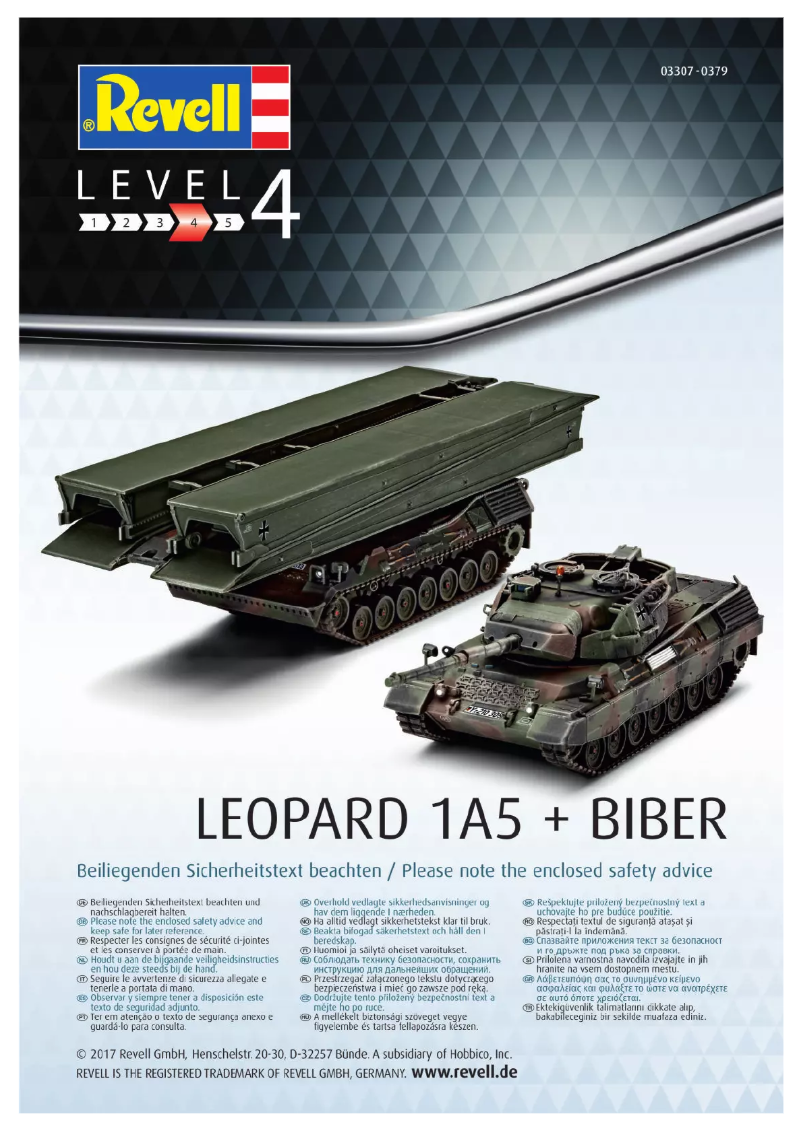 Page 1 de la notice Manuel utilisateur Revell Leopard 1A5
