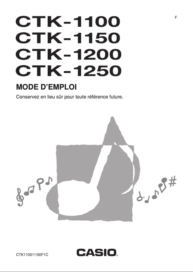Page 1 de la notice Manuel utilisateur Casio CTK-1100