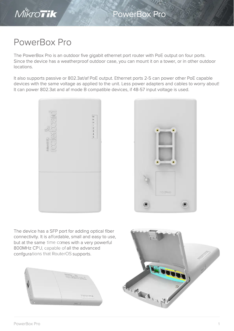 Page n°1 - Brochure Mikrotik PowerBox Pro