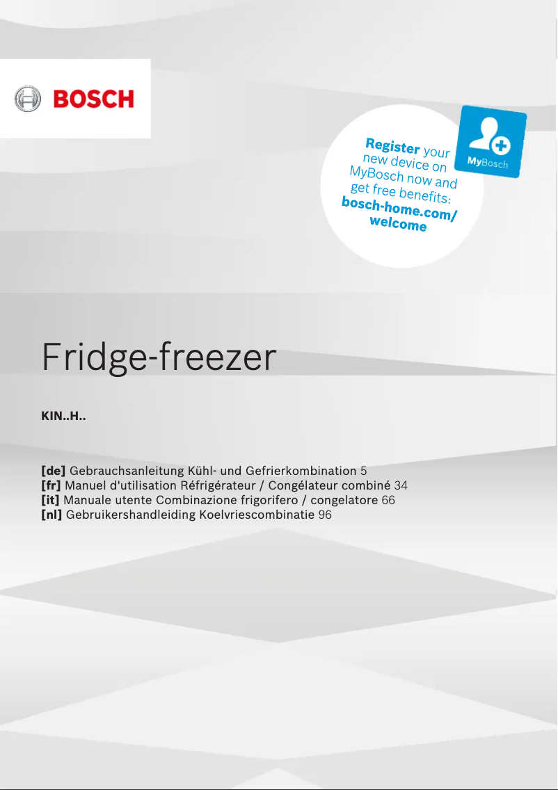 Page 1 of the manual User Manual Bosch KIN86HDF0