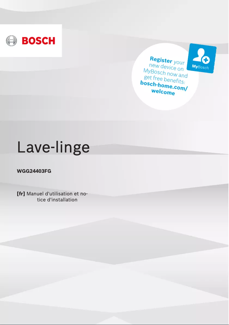 Page n°1 - Manuel utilisateur Bosch WGG24403FG