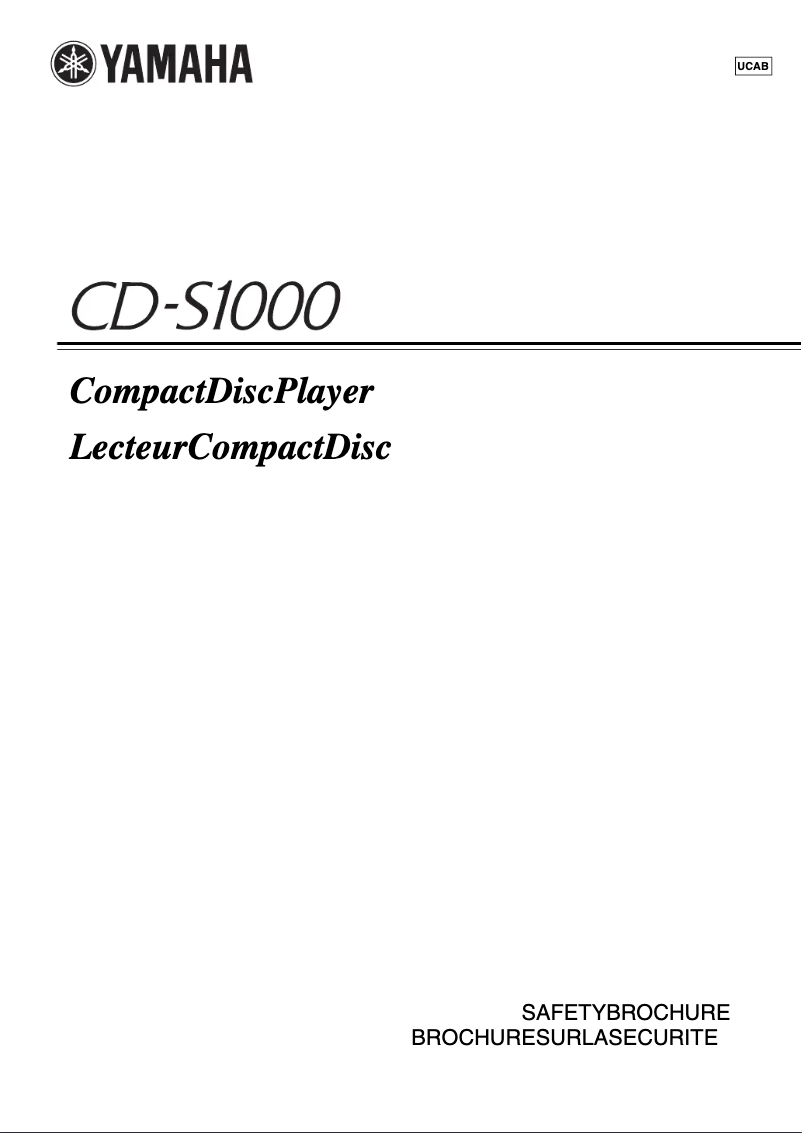 Image de la première page du manuel de l'appareil CD-S1000