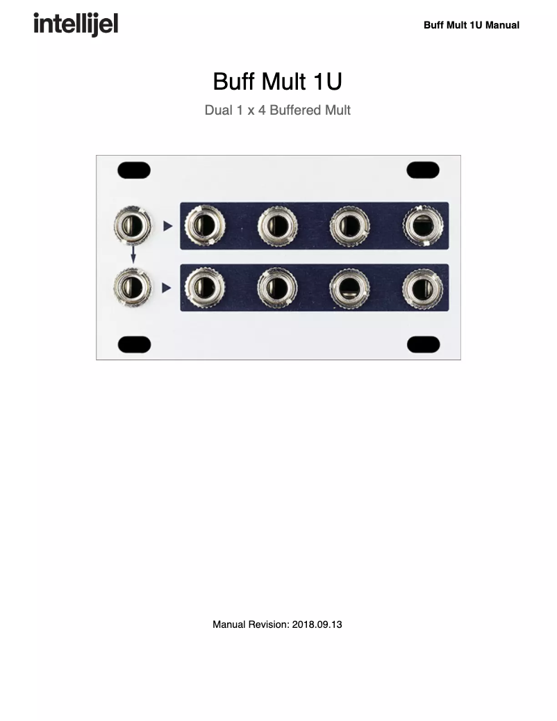 Page n°1 - Manuel utilisateur Intellijel Buff Mult 1U