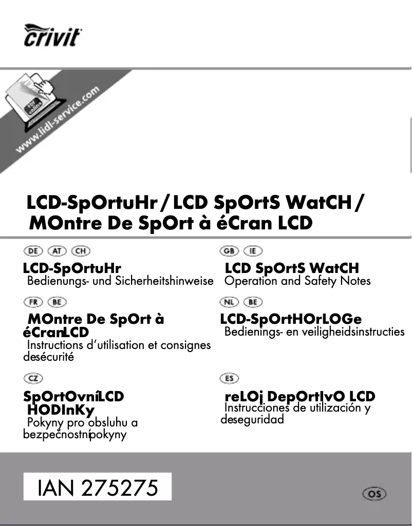 Page 1 de la notice Manuel utilisateur Crivit IAN 275275