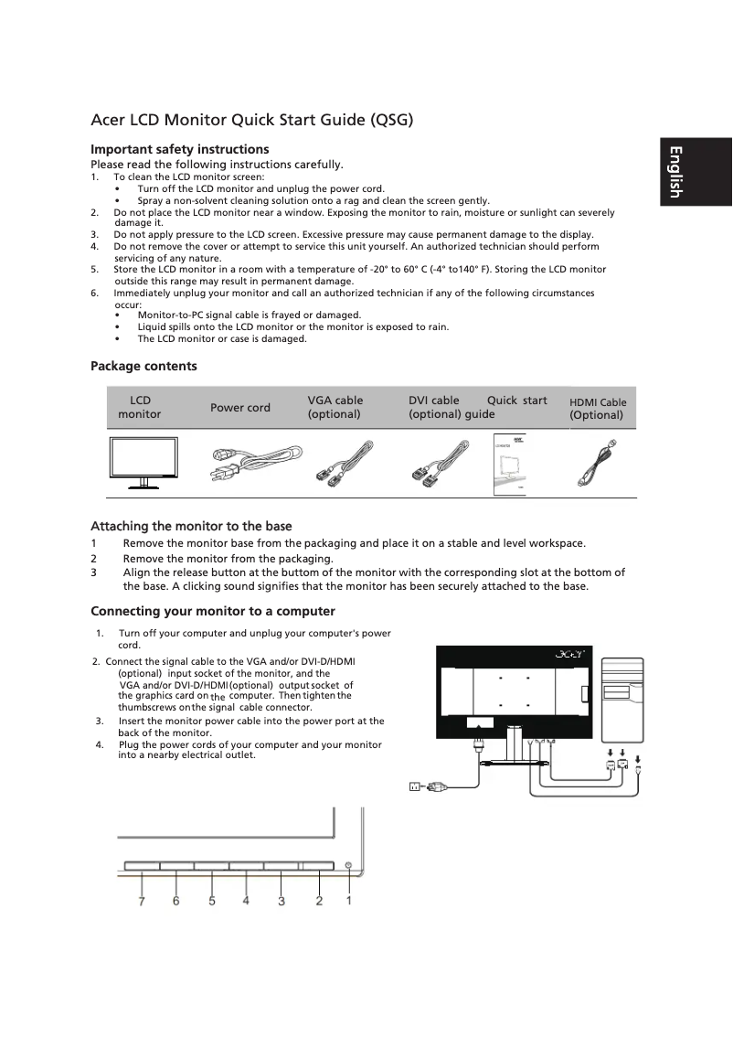 Image de la première page du manuel de l'appareil KA240HQB