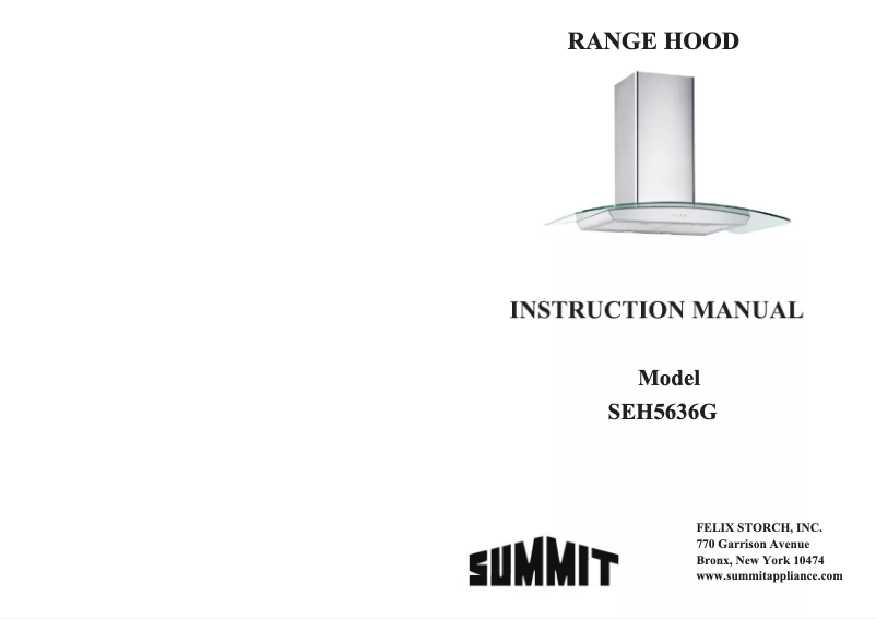 Page n°1 - Manuel utilisateur Summit SEH5636G