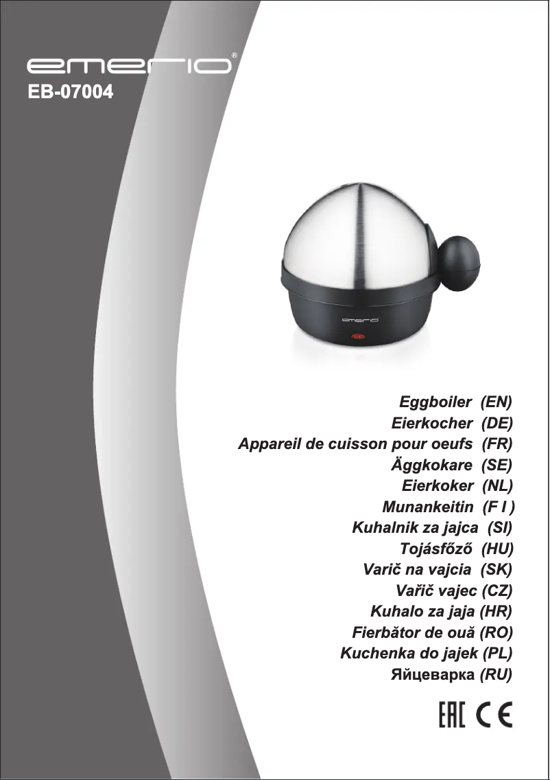 Page 1 de la notice Manuel utilisateur Emerio EB-07004