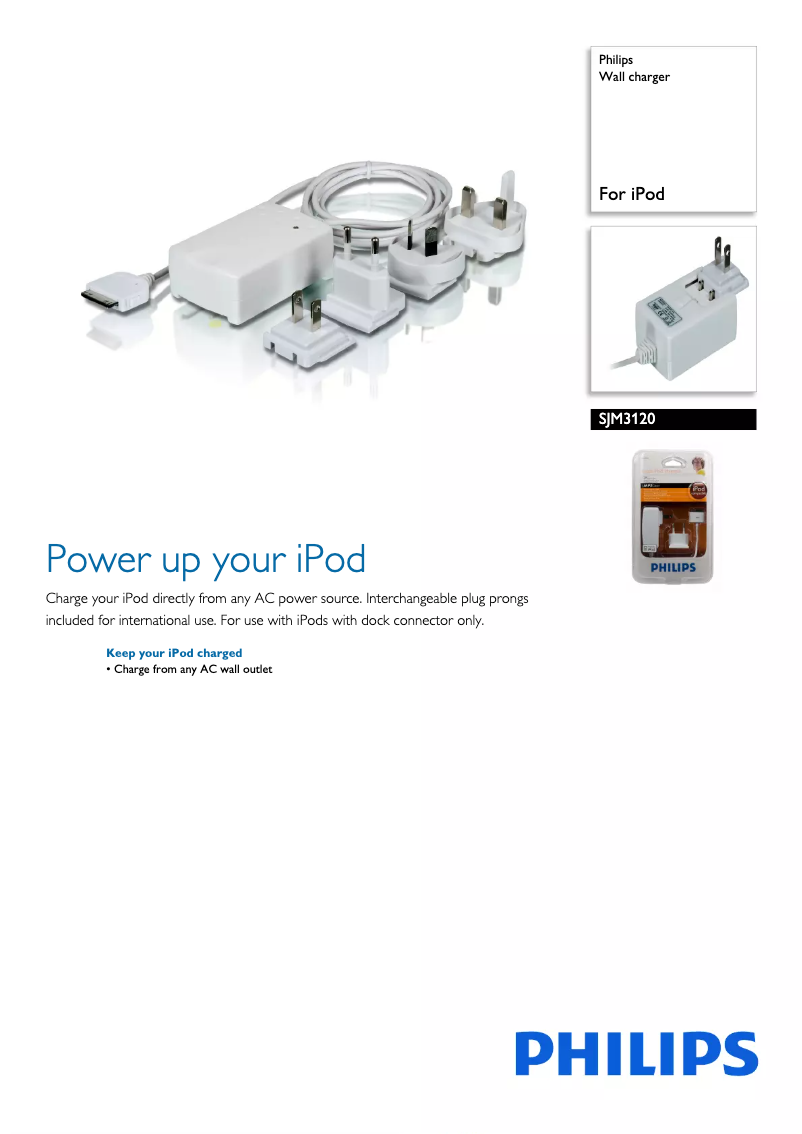 Page 1 of the manual Brochure Philips SJM3120