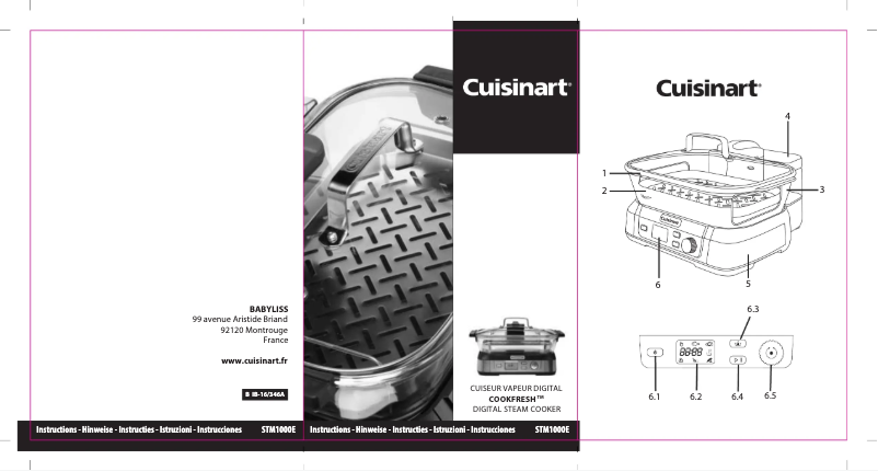 Page 1 de la notice Manuel utilisateur Cuisinart Cookfresh STM1000E