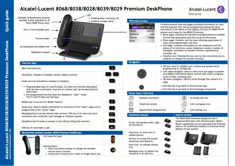 Page n°1 - Manuel utilisateur Alcatel-Lucent 8039
