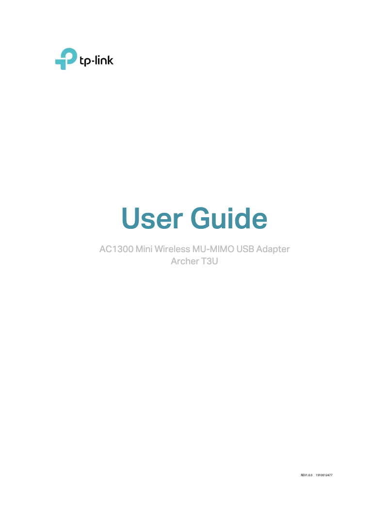 Page 1 de la notice Manuel utilisateur TP-Link Archer T3U Nano