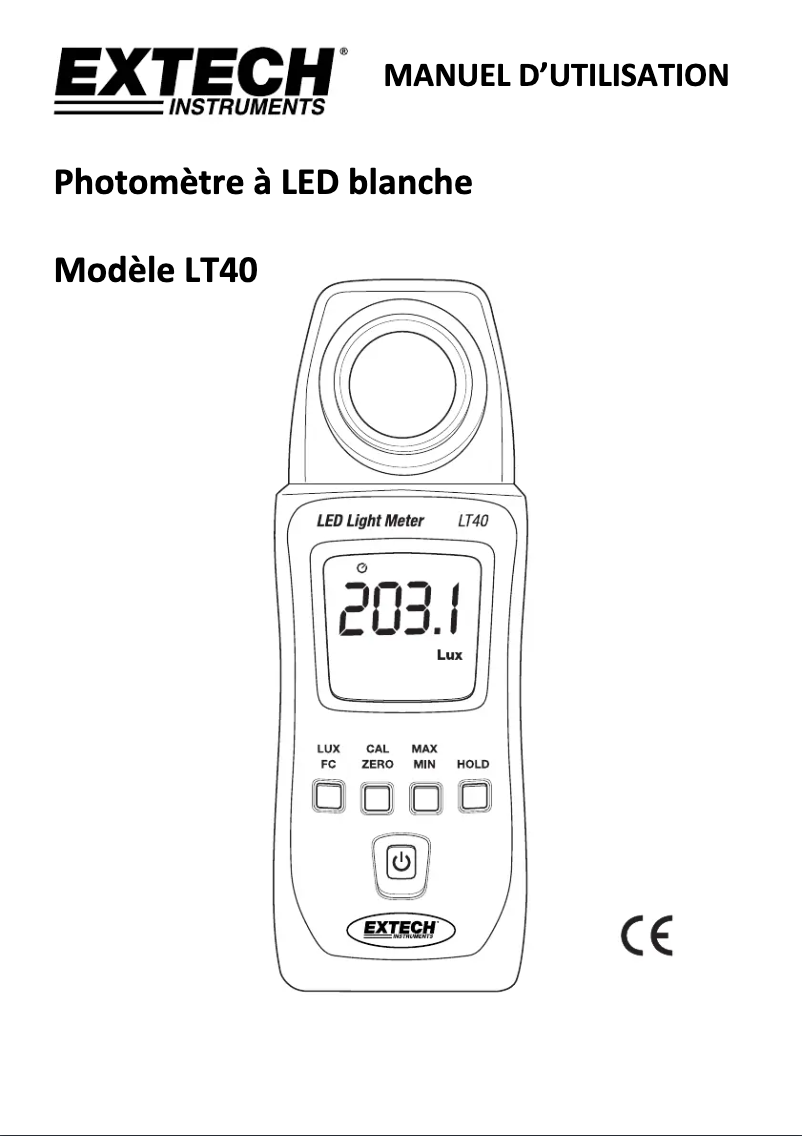 Image de la première page du manuel de l'appareil LT40