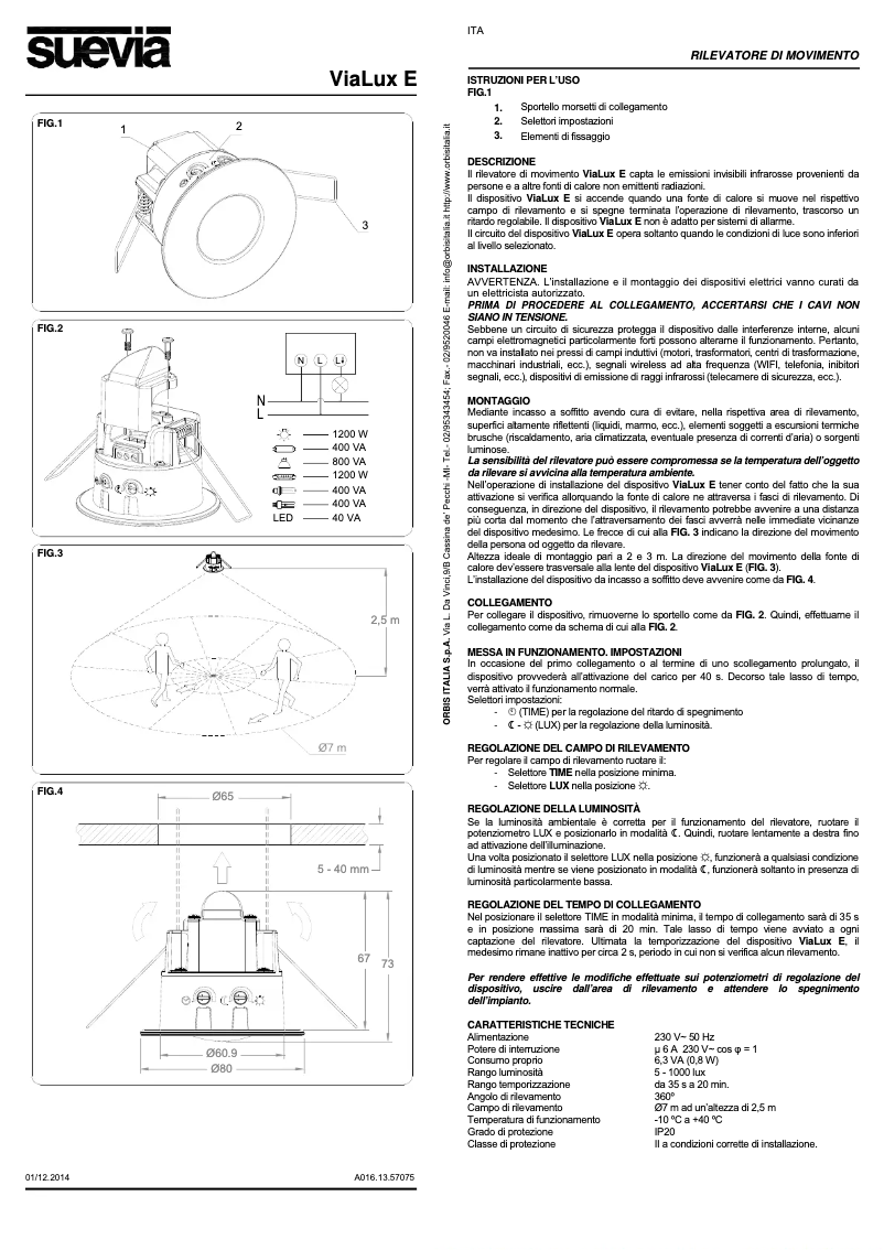 Image de la première page du manuel de l'appareil ViaLux E