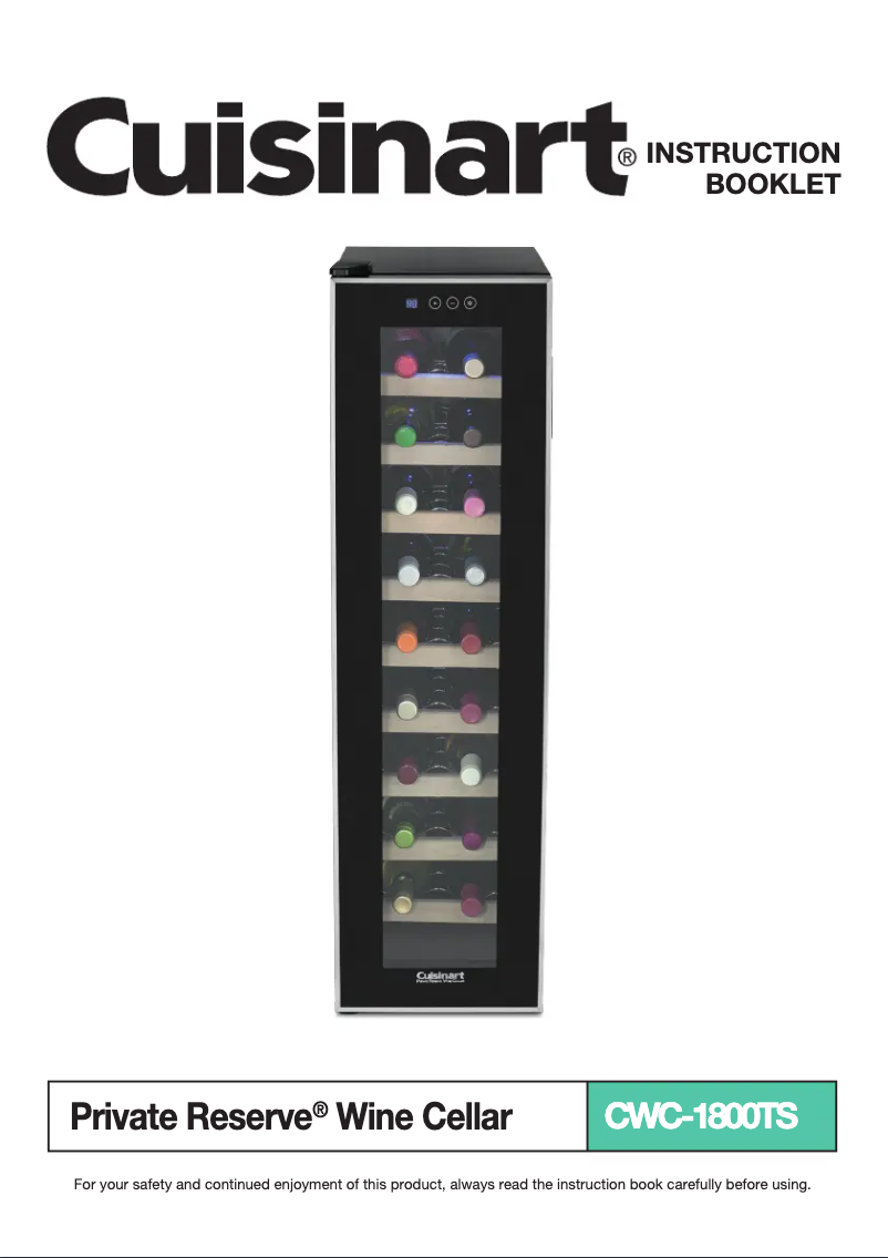 Page n°1 - Manuel utilisateur Cuisinart Private Reserve CWC-1800TS