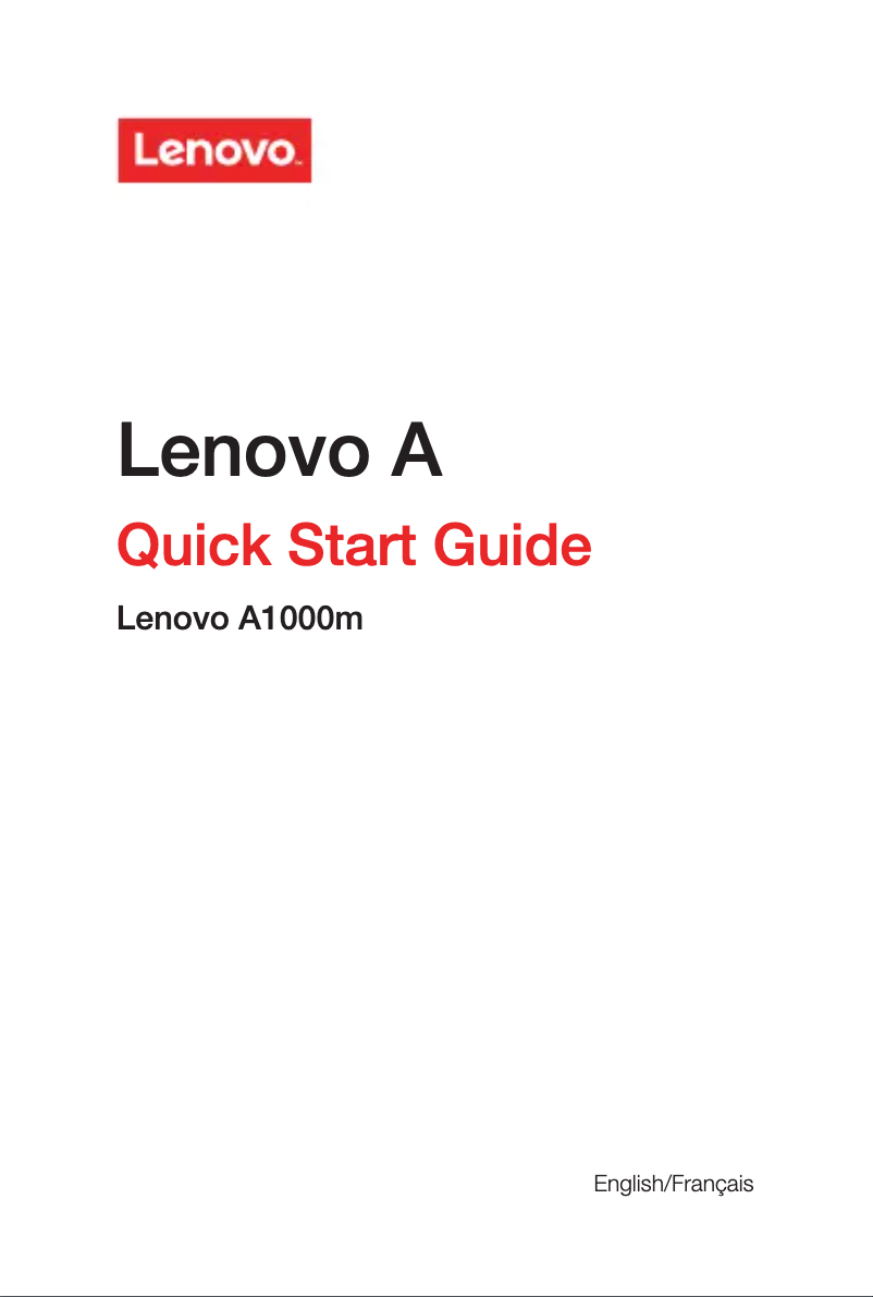 Page 1 de la notice Manuel utilisateur Lenovo Vibe A