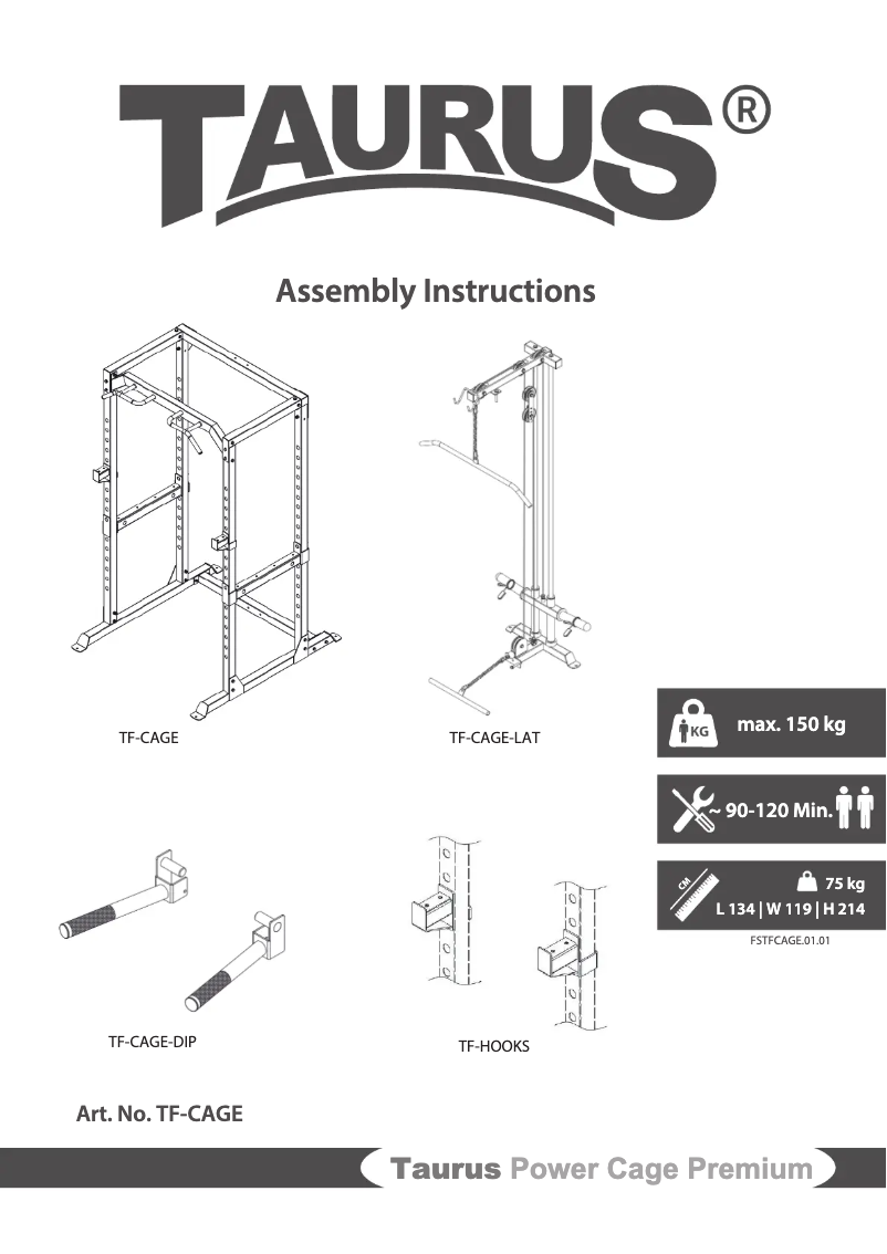 Página 1 del manual Manual de usuario Taurus Power Cage Set