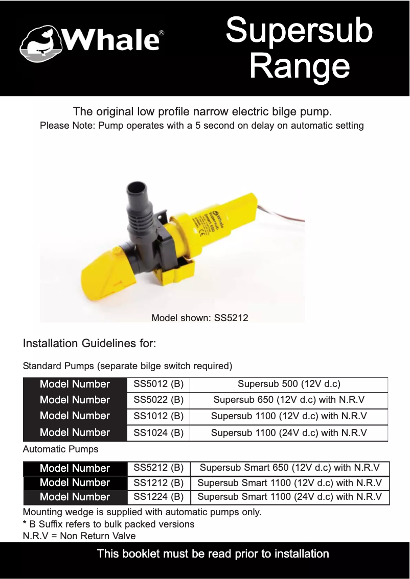 Page 1 de la notice Manuel utilisateur Whale Supersub Smart 650