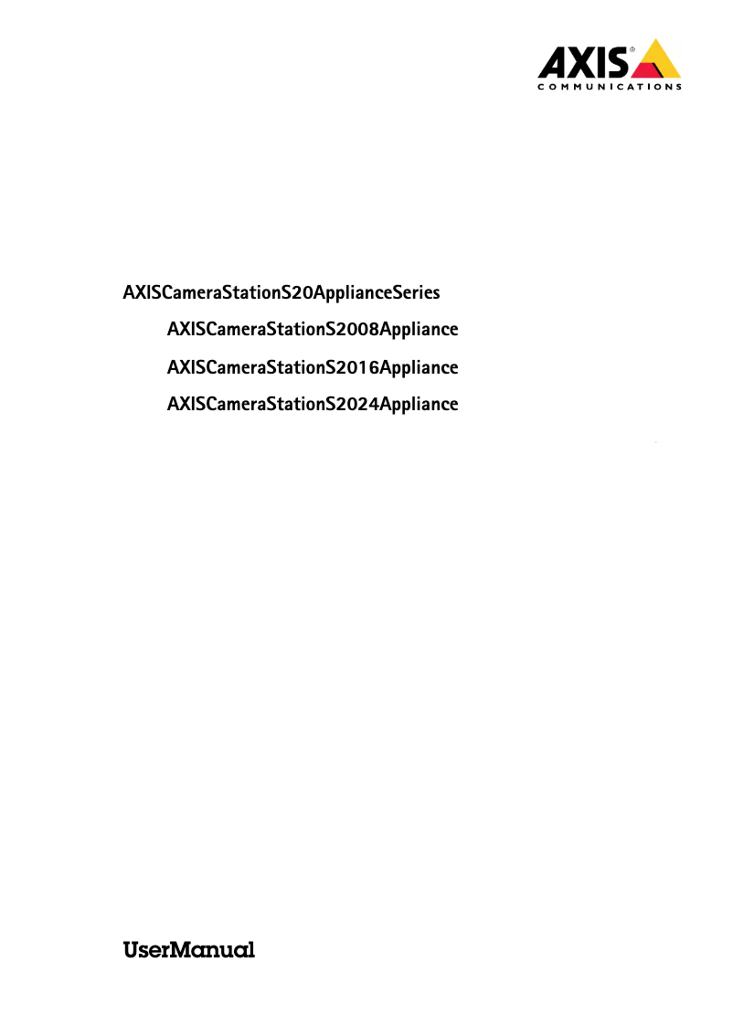 Page 1 de la notice Manuel utilisateur Axis S2024
