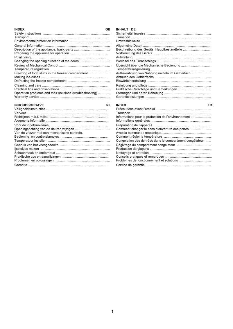 Page 1 of the manual User Manual Exquisit F 2455S