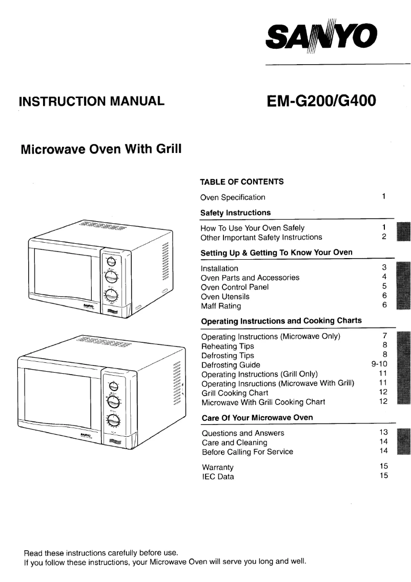 Image de la première page du manuel de l'appareil EM-G400