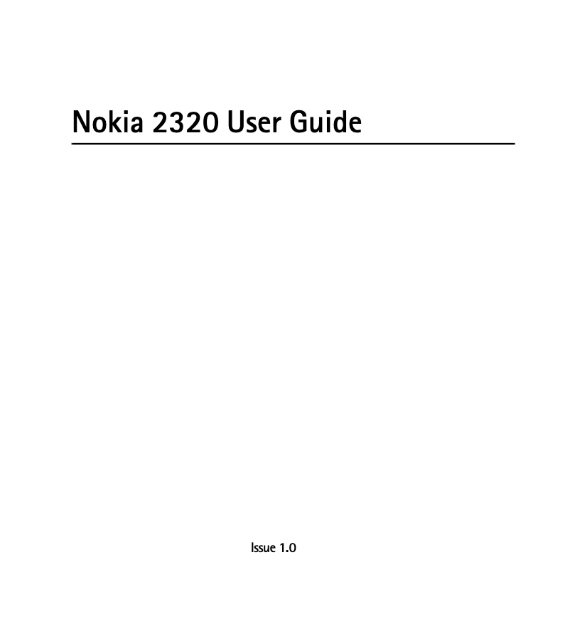 Page 1 de la notice Manuel utilisateur Nokia 2320 Classic