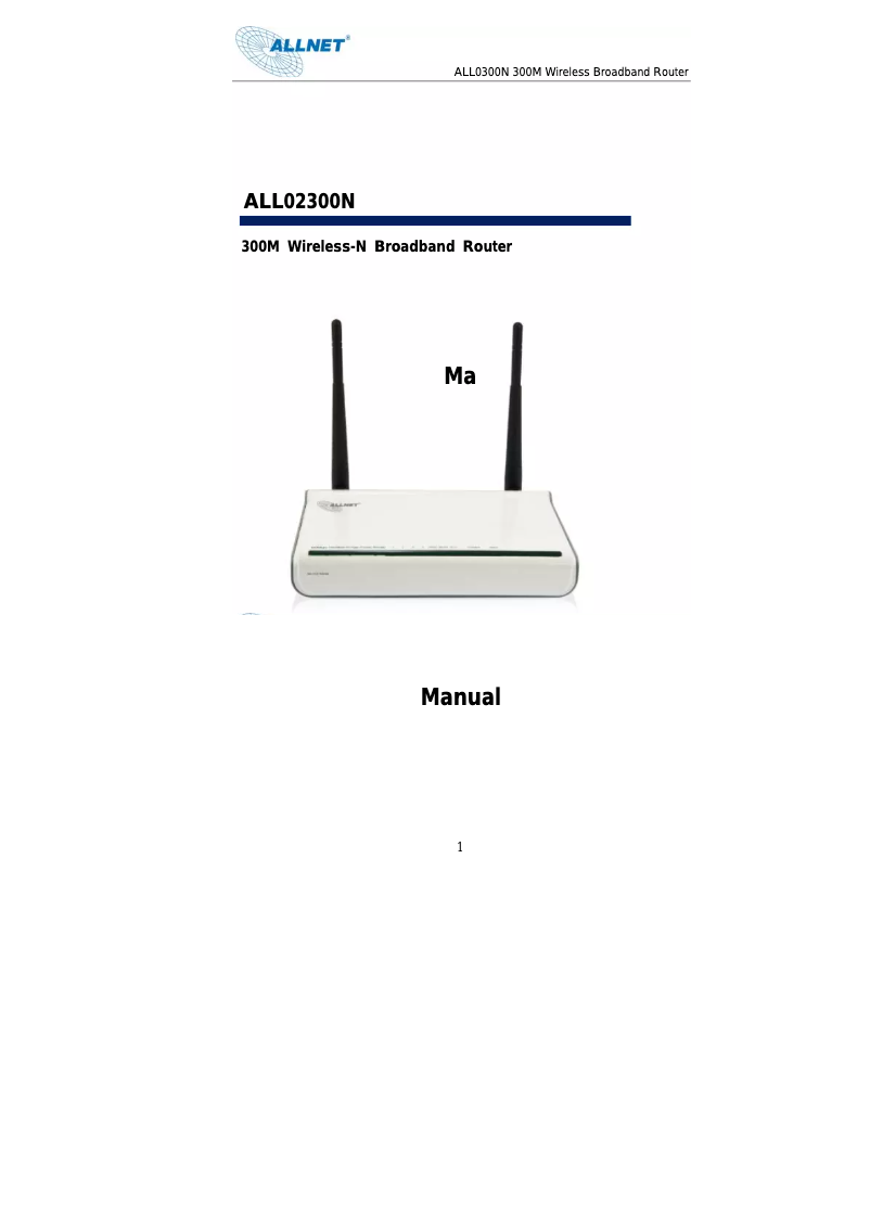 Page 1 de la notice Manuel utilisateur Allnet ALL02300N