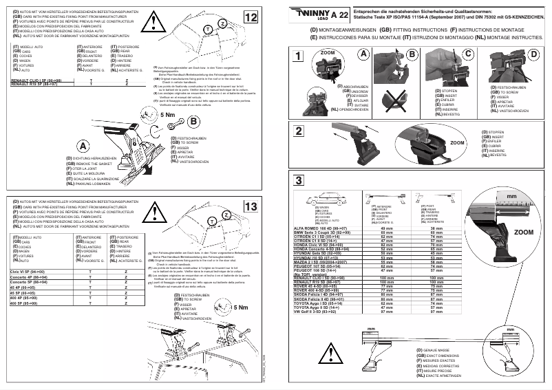 Page 1 de la notice Manuel utilisateur Twinny Load A 22