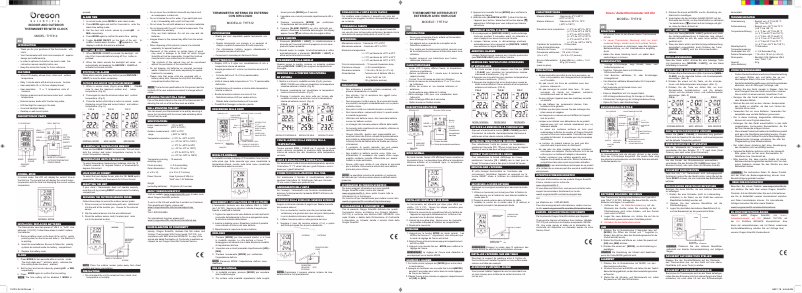Page 1 de la notice Manuel utilisateur Oregon Scientific THT312