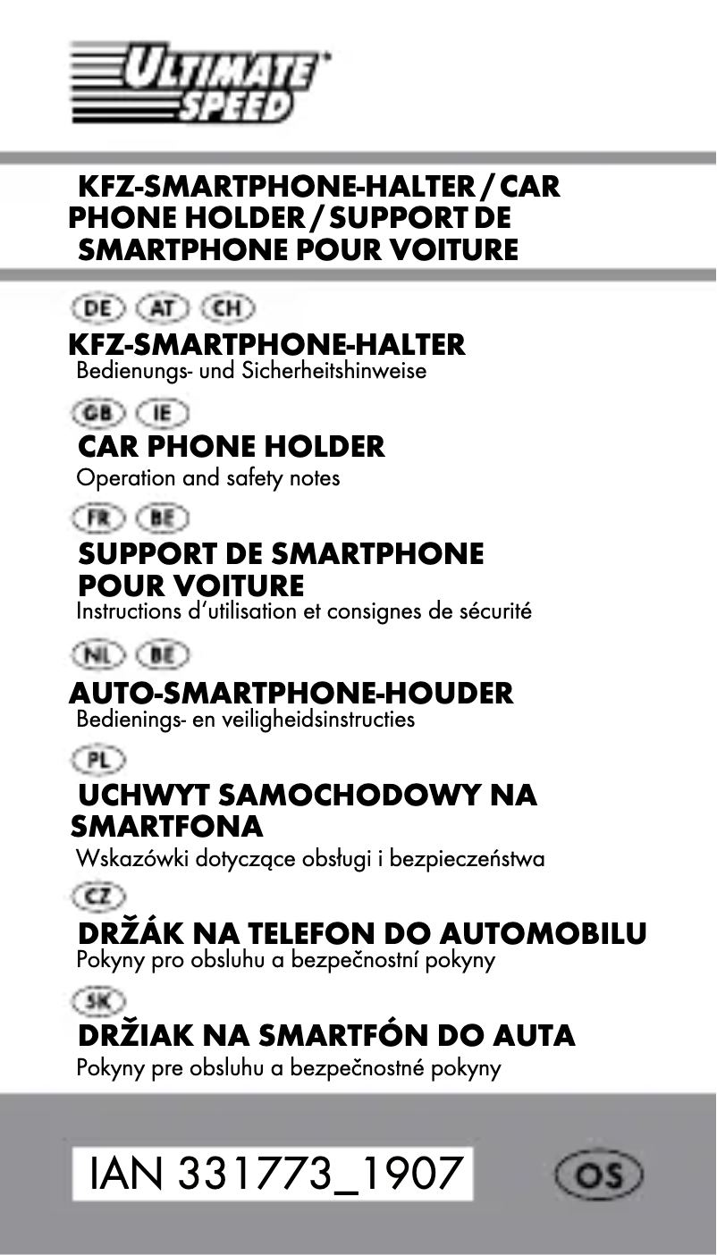 Page n°1 - Manuel utilisateur Ultimate Speed IAN 331773